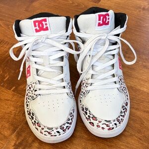 DC White and Pink Patterned Sneakers